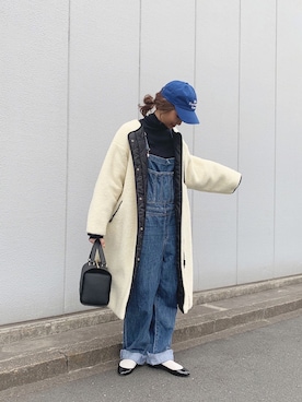 「CANAL JEAN（キャナルジーン）のアイテム（オールインワン・サロペット）」を使った、kayoさん（レディース・164cm）の冬コーディネート
