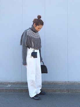 「CANAL JEAN（キャナルジーン）のアイテム（オールインワン・サロペット）」を使った、kayoさん（レディース・164cm）の冬コーディネート
