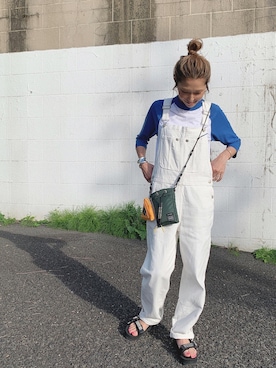 「CANAL JEAN（キャナルジーン）のアイテム（オールインワン・サロペット）」を使った、kayoさん（レディース・164cm）の春コーディネート