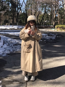 「Tiny（タイニー）のアイテム（ジャケット/アウター）」を使った、muchachaさん（レディース・160cm）の冬コーディネート