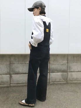 「override 」｜「アイテム（サロペット/オーバーオール）」を使った、__Lilicatさん（レディース・152cm）の秋コーディネート