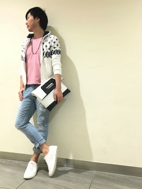 「アイテム（クラッチバッグ）」を使った、tanakakazuyoshiさん（メンズ・180cm）の春コーディネート