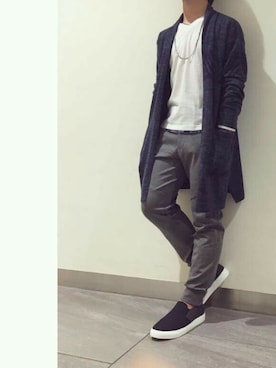 「ロングカーディガン」｜tanakakazuyoshiさん（メンズ・180cm）の春コーディネート