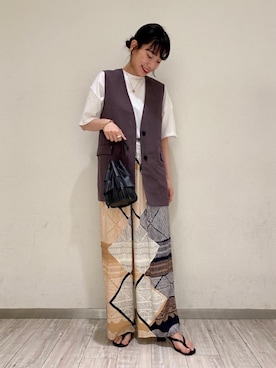 「PHILIPPE AUDIBERT（フィリップ オーディベール）の＜PHILIPPE AUDIBERT（フィリップオーディベール）＞メダルネックレス ∴（ネックレス）」を使った、阪本（sakamoto）さん（レディース・161cm）の春コーディネート