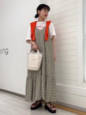「RECOMMEND  ITEM STYLING」｜「アイテム（ワンピース/ドレス）」を使った、阪本（sakamoto）さん（レディース・161cm）の夏コーディネート