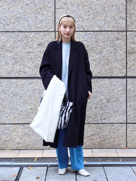 「RECOMMEND  ITEM STYLING」｜「アイテム（チェスターコート）」を使った、阪本（sakamoto）さん（レディース・161cm）の秋コーディネート