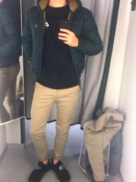 「ヌプシ」｜「アイテム（スリッポン）」を使った、ただっちさん（メンズ・173cm）の冬コーディネート