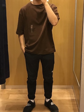 「エアリズム」｜ただっちさん（メンズ・173cm）の冬コーディネート