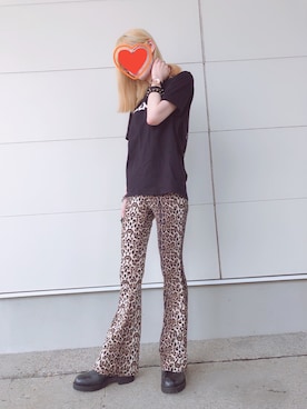 「jouetie（ジュエティ）のイージーフィットフレアパンツ（その他パンツ）」を使った、15amidoriさん（レディース・165cm）の秋コーディネート