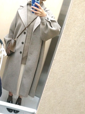 「notch.」｜「アイテム（ステンカラーコート）」を使った、rimaさん（レディース・160cm）の冬コーディネート