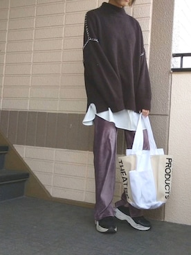 「Mayree（メイリー）のアイテム（ニット/セーター）」を使った、rimaさん（レディース・160cm）の冬コーディネート