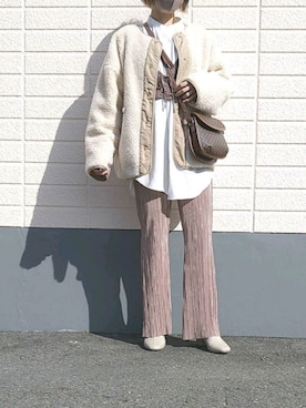 「LAKOLE（ラコレ）のアイテム（ブーツ）」を使った、rimaさん（レディース・160cm）の冬コーディネート