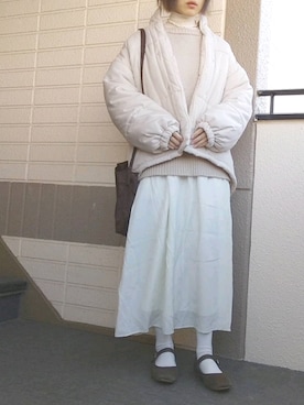 「NICE CLAUP（ナイスクラップ）のアイテム（ダウンジャケット/コート）」を使った、rimaさん（レディース・160cm）の冬コーディネート