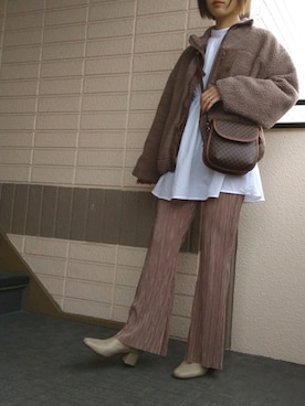 「LAKOLE（ラコレ）のアイテム（ブーツ）」を使った、rimaさん（レディース・160cm）の冬コーディネート