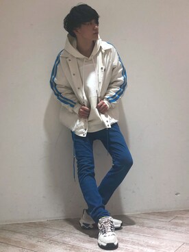 「DIESEL（ディーゼル）のアイテム（ナイロンジャケット）」を使った、Hanedaさん（メンズ・181cm）の春コーディネート