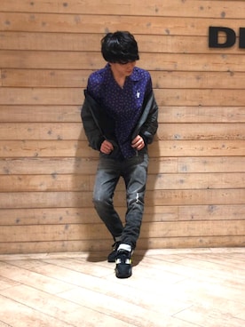 ミリタリージャケットを使った 紫 のメンズ人気ファッションコーディネート ユーザー ショップスタッフ Wear