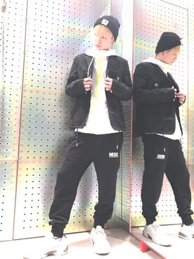 「DIESEL（ディーゼル）のアイテム（ブルゾン）」を使った、Hanedaさん（メンズ・181cm）の春コーディネート