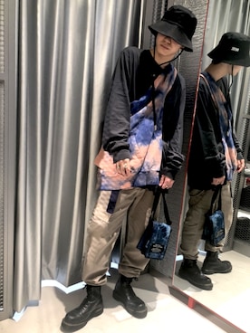 「DIESEL（ディーゼル）のアイテム（ハット）」を使った、Hanedaさん（メンズ・181cm）の夏コーディネート