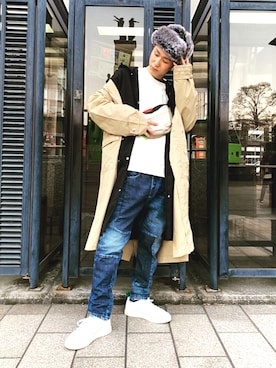 「DIESEL（ディーゼル）のアイテム（ブルゾン）」を使った、Hanedaさん（メンズ・181cm）の冬コーディネート