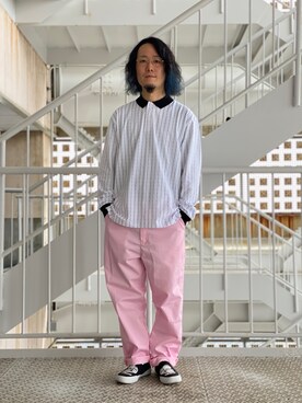 ポロシャツを使った ピンクパンツ のメンズ人気ファッションコーディネート ユーザー ショップスタッフ Wear