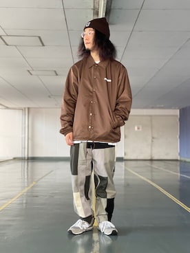 「XLARGE（エクストララージ）のアイテム（ナイロンジャケット）」を使った、小川 礼偉さん（メンズ・170cm）の冬コーディネート