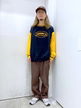 「レトロ」｜「アイテム（キャップ）」を使った、小川 礼偉さん（メンズ・170cm）の秋コーディネート