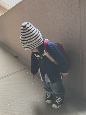 「b・ROOM（ビールーム）のアイテム（バッグ）」を使った、so-taさん（キッズ・90cm）の春コーディネート