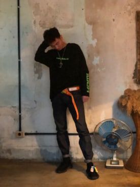 「Yeezy（イージー）のアイテム（その他シューズ）」を使った、kaiko666さん（メンズ・181cm）の冬コーディネート