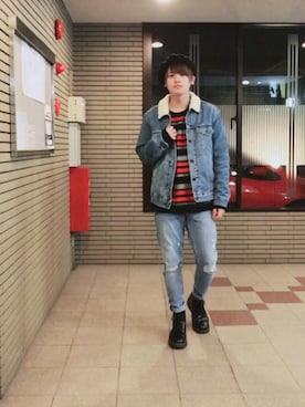 「ドラフトリーバイス」｜「アイテム（ハンチング/ベレー帽）」を使った、ayatoさん（メンズ・171cm）の冬コーディネート