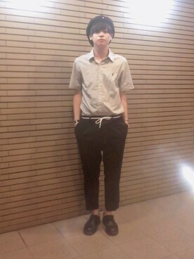 「Dr. Martens（ドクターマーチン）のDr.Martens (ドクターマーチン)/1461 3EYE GIBSON SHOES（その他シューズ）」を使った、ayatoさん（メンズ・171cm）の夏コーディネート