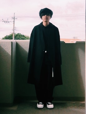 「Yohji Yamamoto（ヨウジヤマモト）のアイテム（パーカー）」を使った、ayatoさん（メンズ・171cm）の秋コーディネート