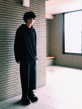「Yohji Yamamoto（ヨウジヤマモト）のアイテム（パーカー）」を使った、ayatoさん（メンズ・171cm）の春コーディネート