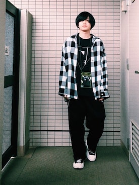 「LAD MUSICIAN（ラッドミュージシャン）のアイテム（チノパンツ）」を使った、ayatoさん（メンズ・171cm）の春コーディネート