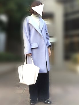 「ペールトーン」｜「アイテム（ノーカラージャケット）」を使った、minさん（レディース・158cm）の冬コーディネート