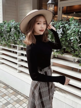 フリンジチェックラップスカートを使ったショップスタッフの人気  