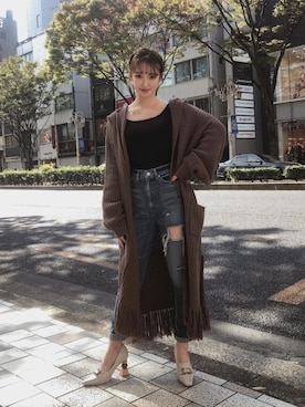 「Darich（ダーリッチ）のアイテム（その他アウター）」を使った、Darichさん（レディース・160cm）の冬コーディネート