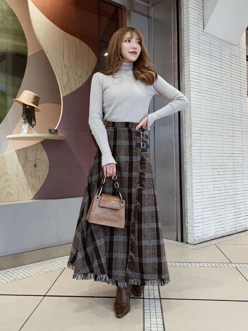 Darich（ダーリッチ）の「フリンジチェックラップスカート（スカート  