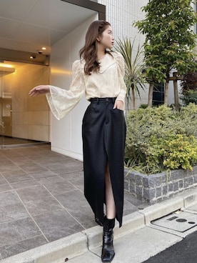 「フレアスリーブ」｜Darichさん（レディース・160cm）の冬コーディネート