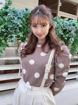 「パワショルニット」｜Darichさん（レディース・160cm）の冬コーディネート