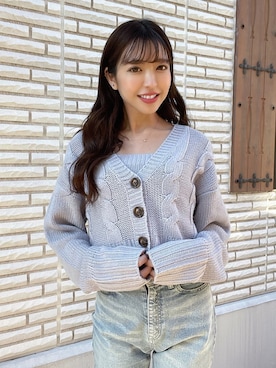 「サックスブルー」｜「アイテム（アンサンブル）」を使った、Darichさん（レディース・160cm）の冬コーディネート