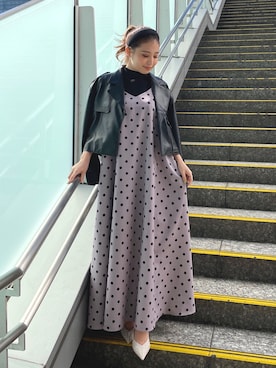 「Darich（ダーリッチ）のアイテム（ライダースジャケット）」を使った、Darichさん（レディース・160cm）の春コーディネート