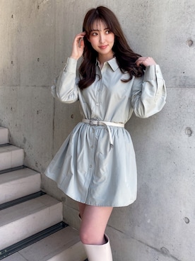 「ミニワンピ」｜Darichさん（レディース・160cm）の春コーディネート