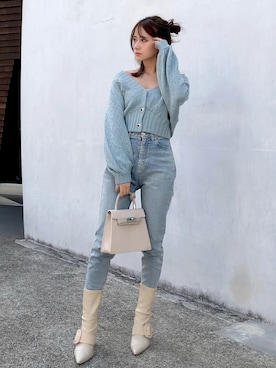 「くすみカラー」｜Darichさん（レディース・160cm）の春コーディネート