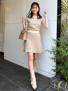 「ミニワンピ」｜Darichさん（レディース・160cm）の春コーディネート