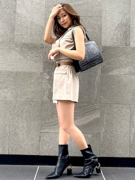 「ミニワンピ」｜Darichさん（レディース・160cm）の春コーディネート