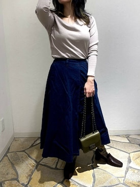 「PourVous（プールヴー）のアイテム」を使った、EC STAFFさん（レディース・153cm）の秋コーディネート