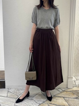 「PourVous（プールヴー）のアイテム」を使った、EC STAFFさん（レディース・170cm）の秋コーディネート