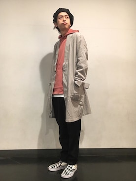 「RAGEBLUE（レイジブルー）のアイテム（ハンチング/ベレー帽）」を使った、藤瀬さん（メンズ・180cm）の冬コーディネート