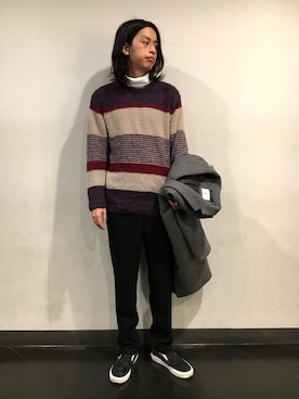 「アイテム（チェスターコート）」を使った、藤瀬さん（メンズ・180cm）の秋コーディネート