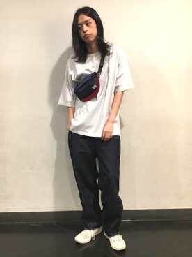 「RAGEBLUE（レイジブルー）のアイテム（ボディバッグ/ウエストポーチ）」を使った、藤瀬さん（メンズ・180cm）の春コーディネート
